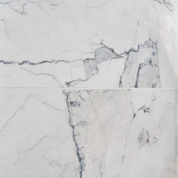 Ivy Hill Tile Imperia Camoflauge White 23.5 in. x 47.08 in. Marble