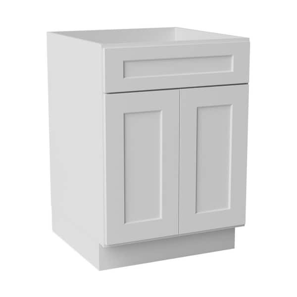 24 in. W x 24 in. D x 34.5 in. H Ready to Assemble Solid Wood Shaker Base Kitchen Cabinet in White