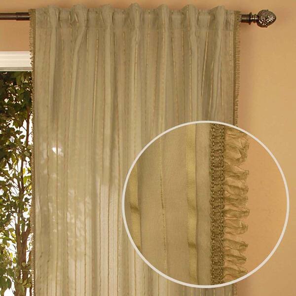 Home Decorators Collection Sheer Stripe Sheer Sage Curtain-DISCONTINUED