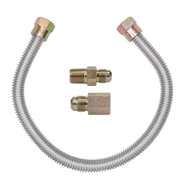 3/8 in. OD x 3/8 in. MIP x 3/8 in. FIP x 18 in. Stainless Steel Standard Gas Connector (43,800-BTU)