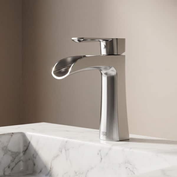 Paloma Single Handle Single-Hole Bathroom Faucet in Brushed Nickel