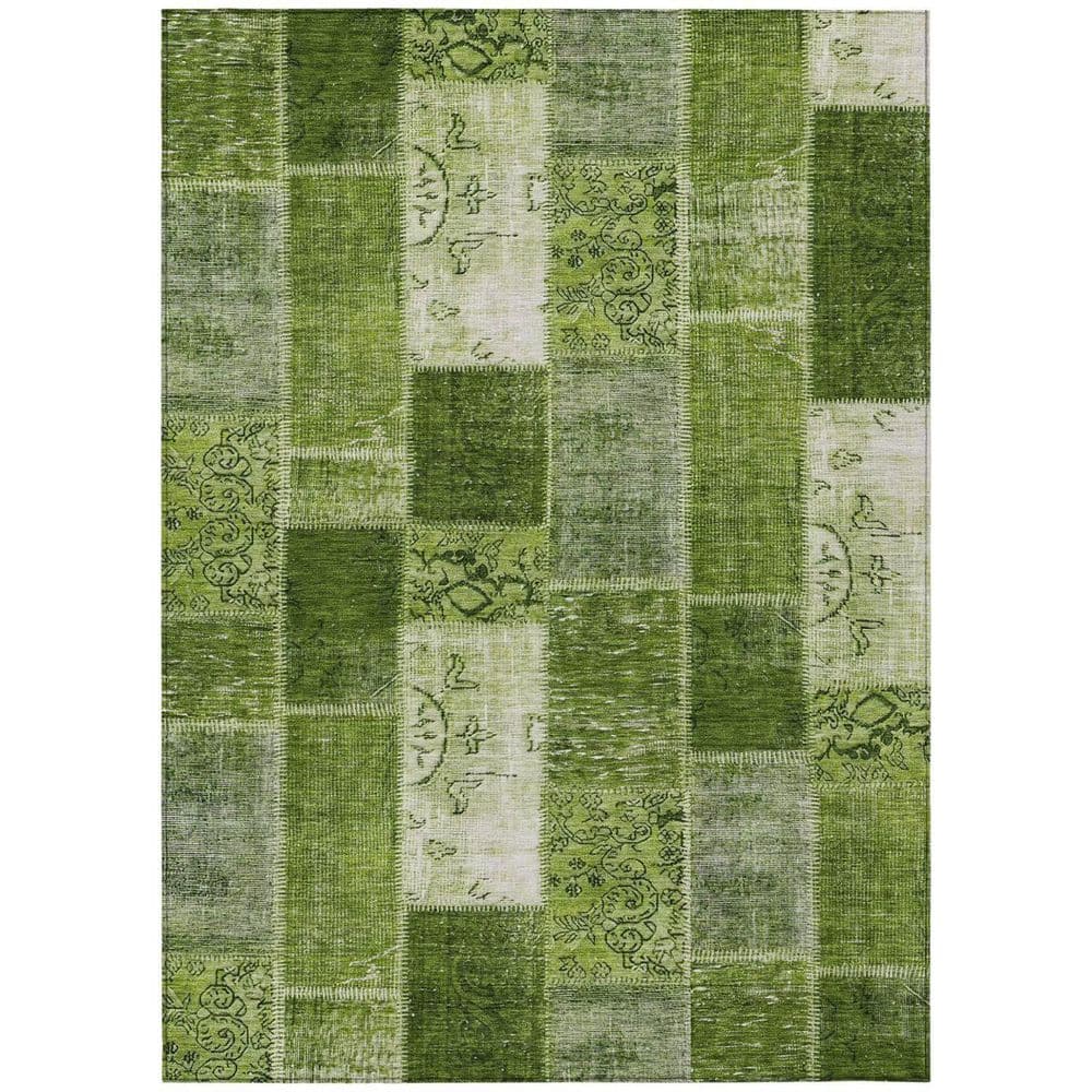 Olive Green, Artichoke Green 8 ft. x 10 ft. Woven Plaid Polyester Rectangle Indoor/Outdoor Area Rug price history on PriceWatchPro