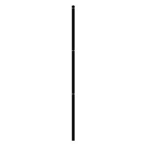 98 in. x  6 ft. H Deco Grid Black Steel Post with Cap