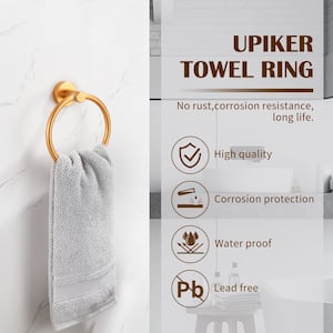 Wall Mounted Towel Ring in Golden Gold