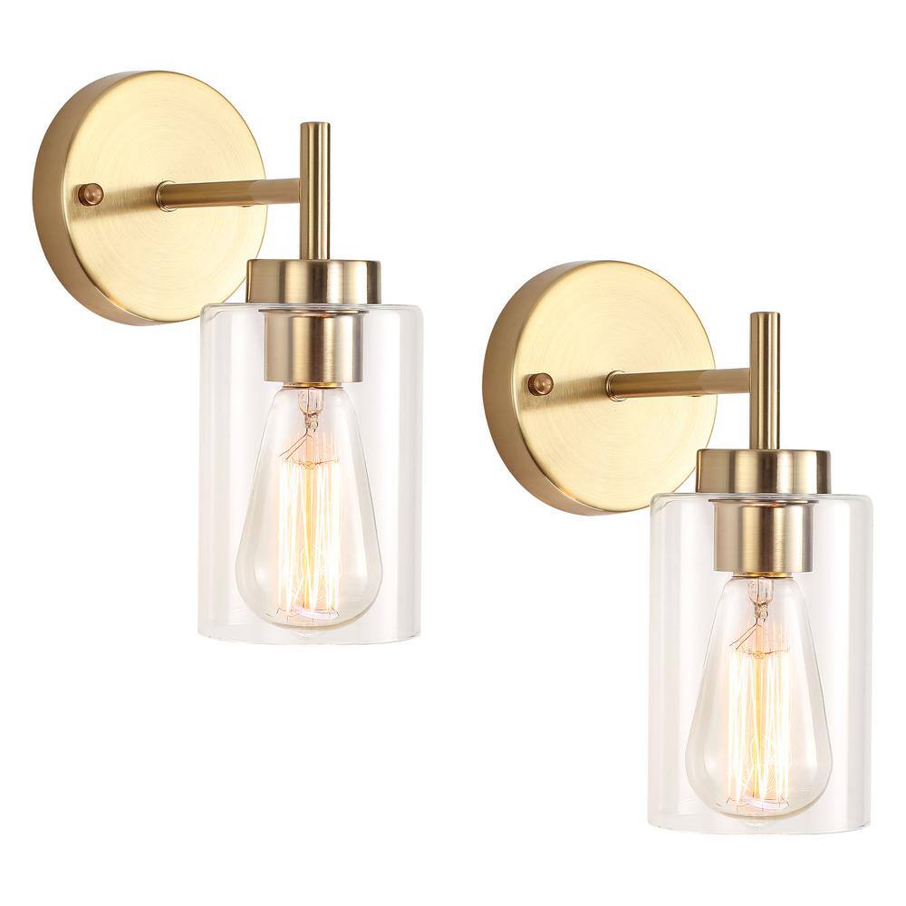 7.4 in. 1-Light Vanity Light with Clear Glass Shade (Set of 2) price history on PriceWatchPro