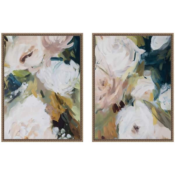 2 Piece Sylvie "Sepia Florals III" by Amy Lighthall Flowers Framed Art Print Set 24 in. x 18 in.