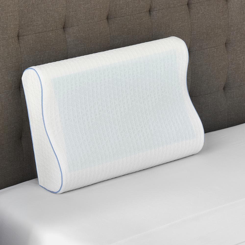 Ultra Firm White Memory Foam Cooling Gel Neck Pillow