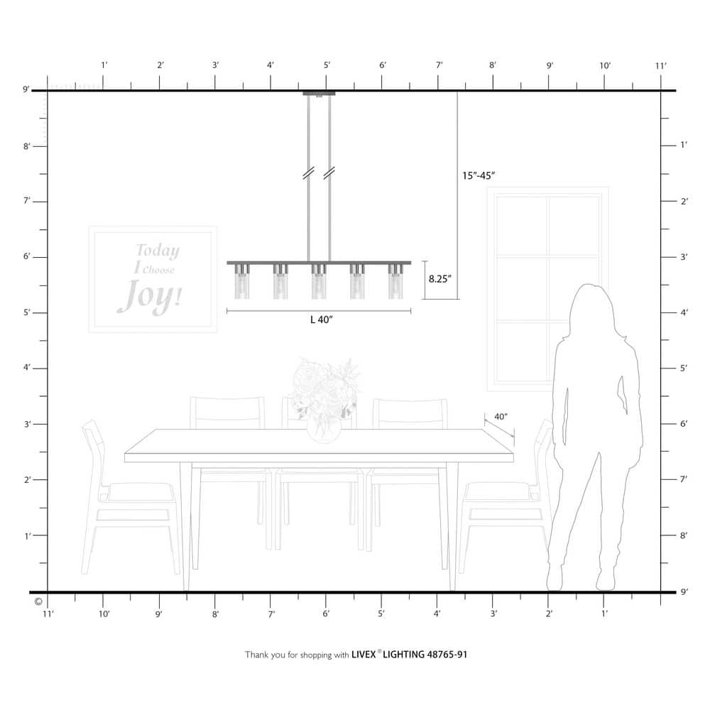 Carson Brushed Nickel 5-Light Linear Chandelier with Clear Glass
