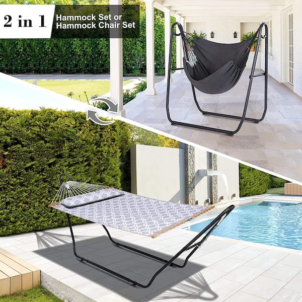 SUNCREAT 12 ft. 2-in-1 Indoor/Outdoor Portable Hammock Swing