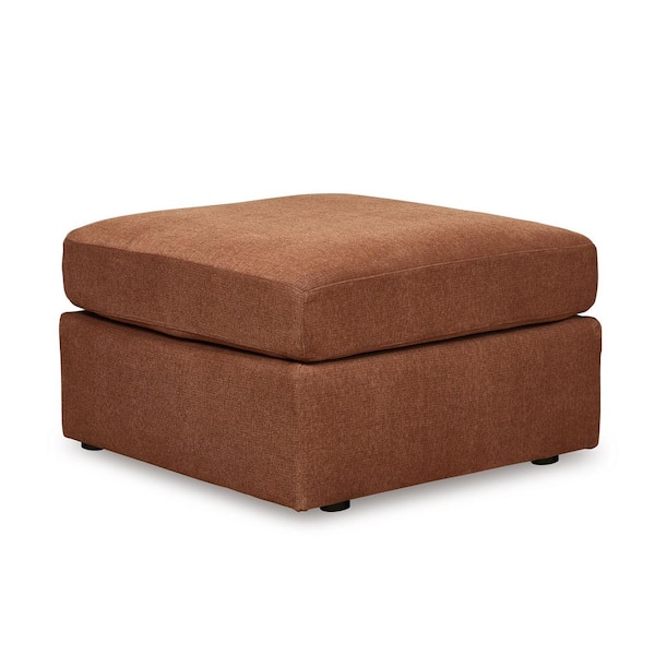 Signature DESIGN BY ASHLEY Modmax Brown Polyester Square Cocktail Medium Ottoman