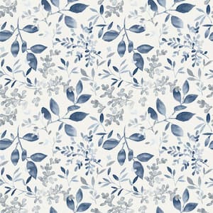Tinker Blue Navy Woodland Botanical Wallpaper Sample