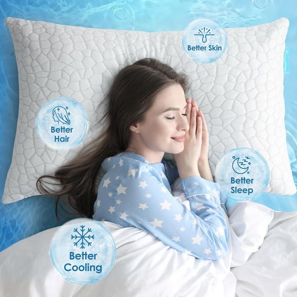 Angel Sar Shredded Memory Foam Cooling Bed Pillows, Luxury Gel