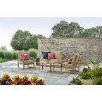 Mansford Park Aluminum 4-Piece Deep Seating Set with Beige Cushions