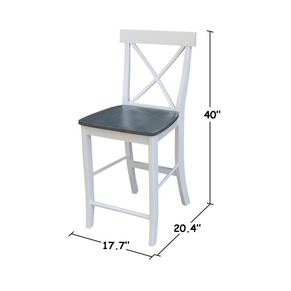 Heather Gray & White Round Wood Counter Height Dining Set