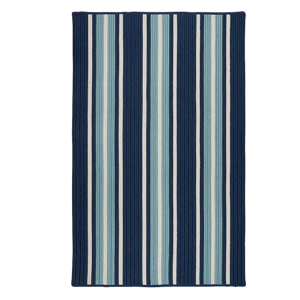 Colonial Mills Mesa Stripe Shoreline Blue 12 ft. x 15 ft. Indoor/Outdoor Area Rug