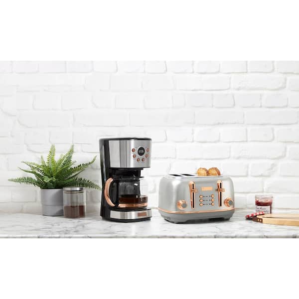 Haden 12 Cup Coffee Maker with 2 Slice Wide Stainless Steel Bread Toaster,  White, 1 Piece - Kroger