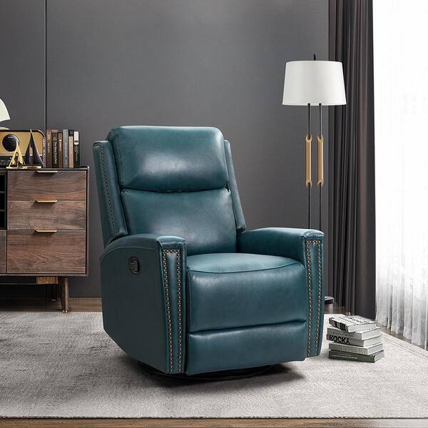 turquoise leather recliner