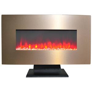 Fireside 36 in. Electric Fireplace with Multi-Color Crystal Rock Display and Metallic Bronze Frame