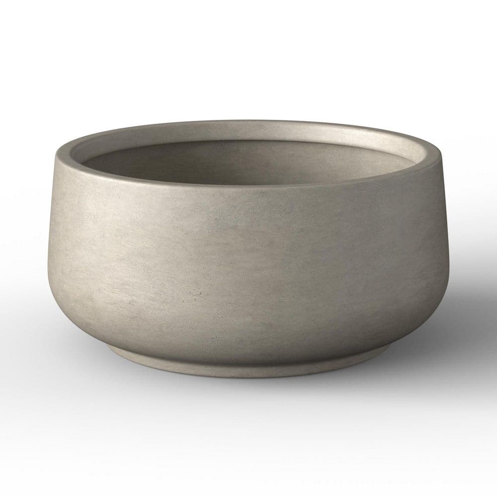 17.5 in. Medium Light Gray (Enhanced Interior) Concrete Round Planter / Pot with Drainage Holes price history on PriceWatchPro