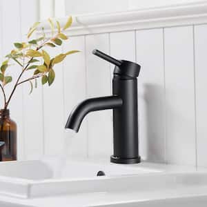 ABA Single Hole Single-Handle Bathroom Faucet Deckplate Included in Matte black