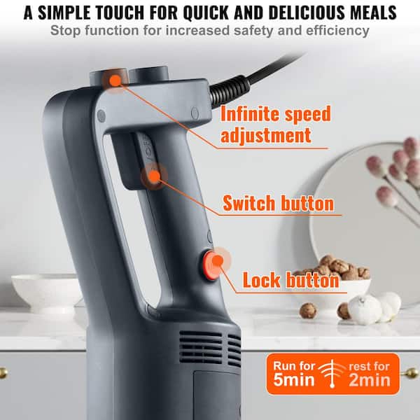 350W Commercial Immersion Blender Hand Held Mixer With 500mm SS Stick  110-240V