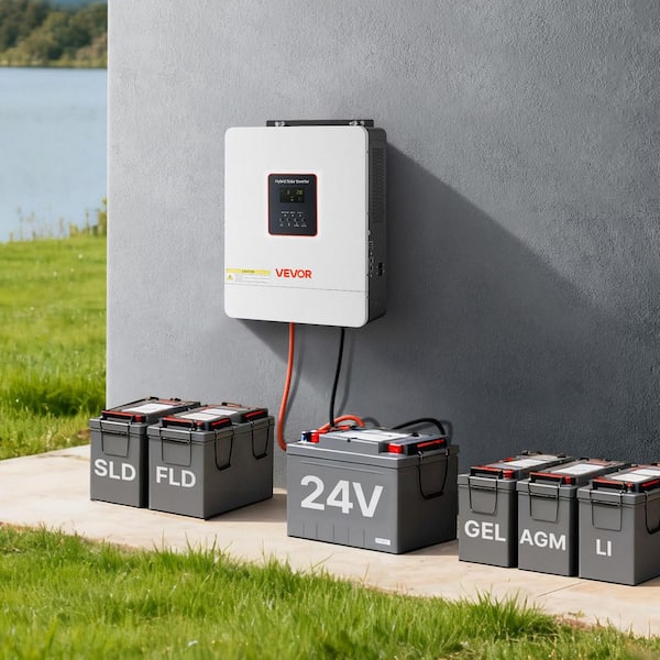 4000W Hybrid Solar Inverter, 24V DC to 230V AC, Pure Sine Wave Power Inverter Charger, with Built-in 120A MPPT Solar