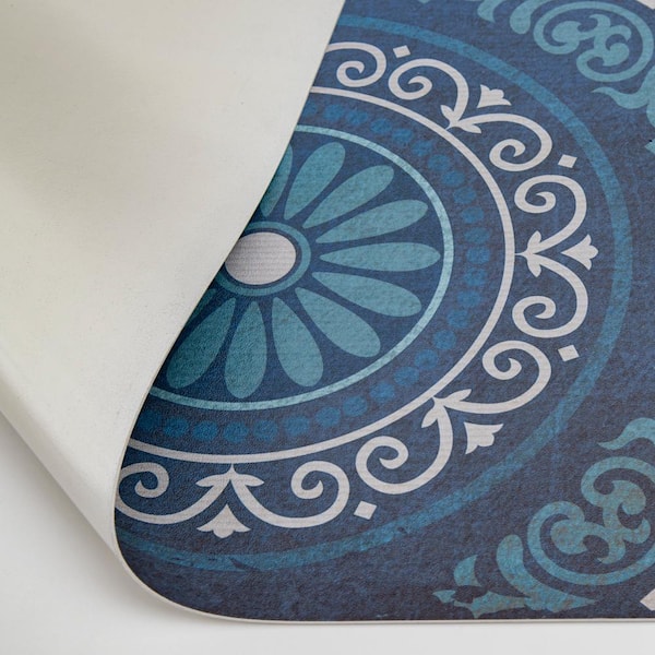 KANADEMONO ラグ　Chic Medallion Blue Rug KANADEMONO ラグ Chic Medallion Blue Rug Retro Modern Omble Rug 120