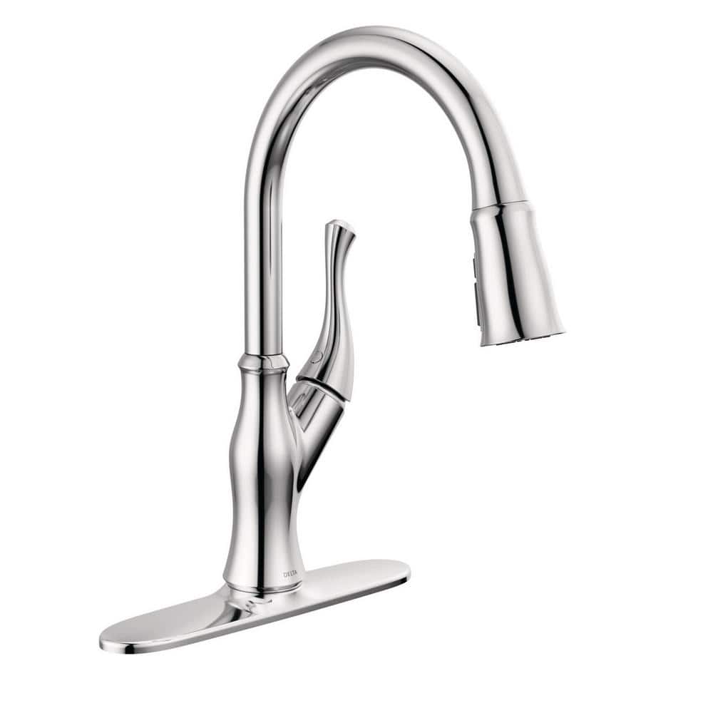 Ophelia Chrome Single Handle Pull Down Kitchen Faucet with Spray