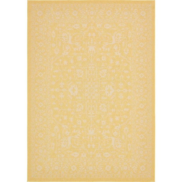 Unique Loom Outdoor Allover Yellow 7' 0 x 10' 0 Area Rug