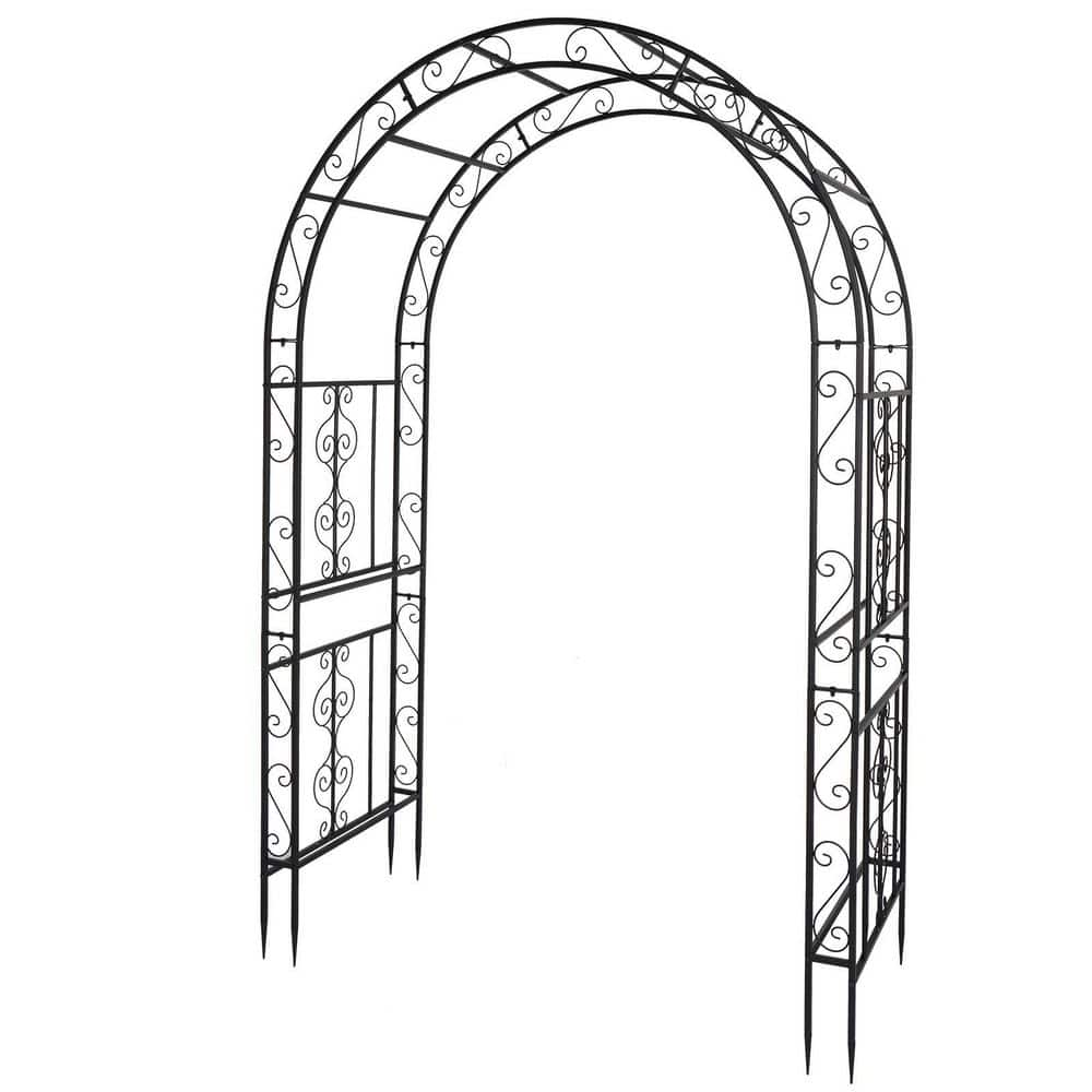 karl-home-84-in-x-59-in-iron-garden-arbor-309119921139-the-home-depot