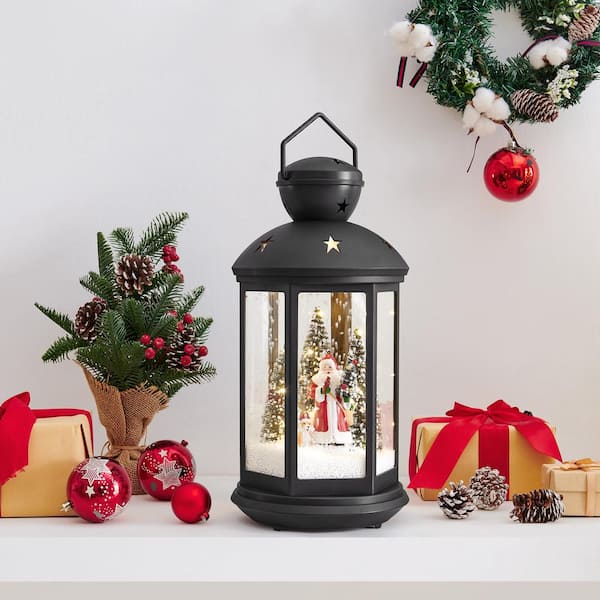 DANYA B Tabletop Christmas Holiday Winter Scene Falling Snow Music