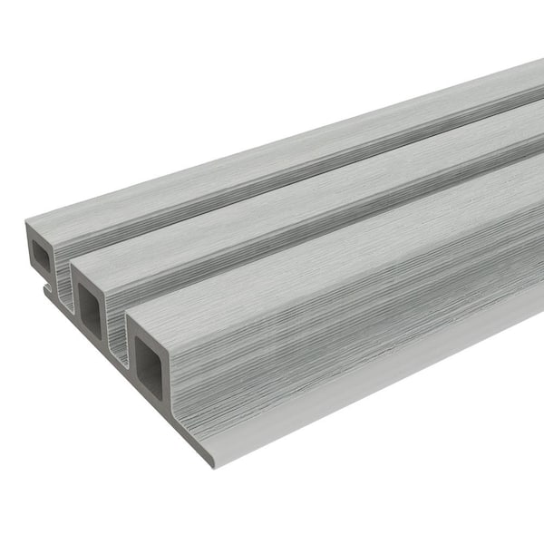 NewTechWood 4.8 in. x 192 in. European Siding System Composite Norwegian Board Siding in Icelandic Smoke White (14-Piece)