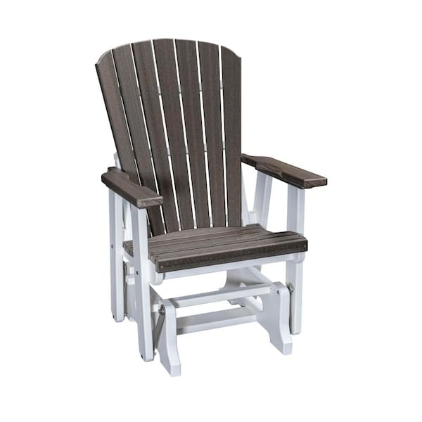 American Furniture Classics Adirondack Series 1-Person White High Density Polyethylene Plastic Outdoor Glider