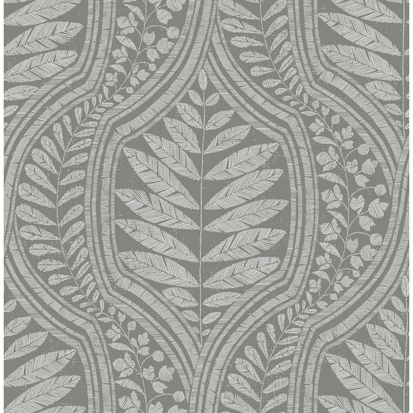 SCOTT LIVING Juno Dark Grey Ogee Dark Grey Wallpaper Sample