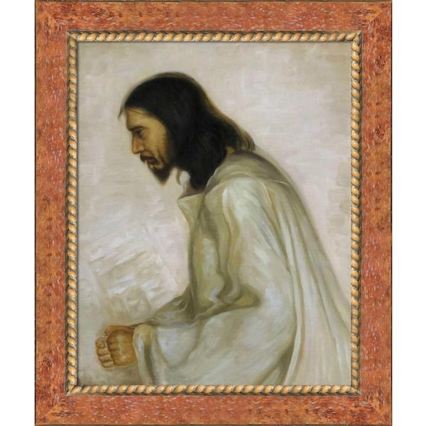 LA PASTICHE The Savior by Henry Ossawa Tanner Twined Sherbert Framed Religious Oil Painting Art Print 21 in. x 25 in.