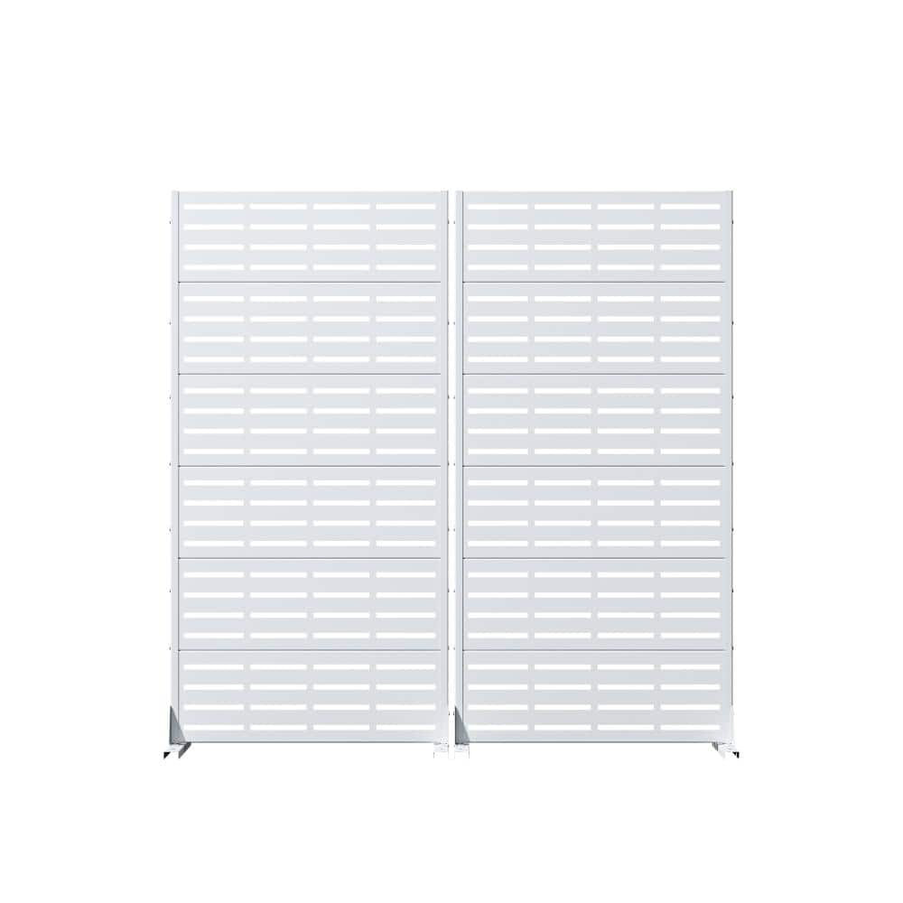 "72"" H x 35"" W White Metal Outdoor Privacy Screen, Patio & Balcony Room Divider (Set of 2)" price history on PriceWatchPro