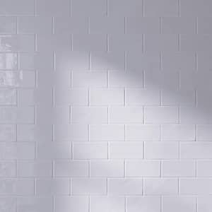 New Country White 2.95 in. x 5.9 in. Polished Ceramic Wall Tile (5.38 sq. ft./Case)