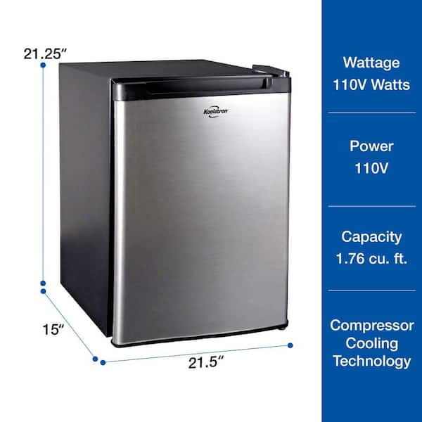 Mini RV Refrigerator 12V Semi Truck Fridge AC DC Compact Silent Cooler 1.7  CU.FT