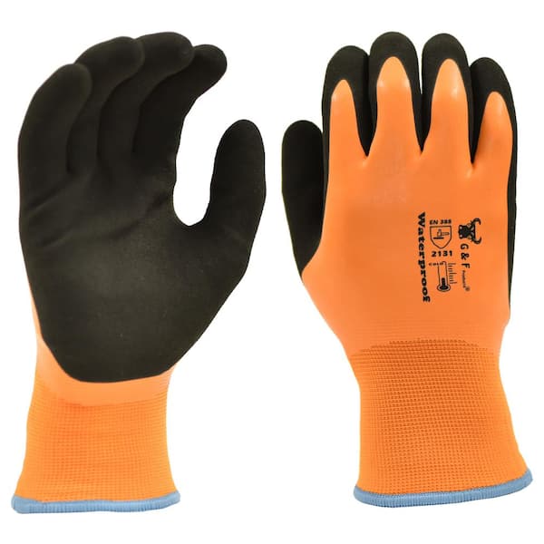 G & F Products Waterproof Winter Gloves Orange