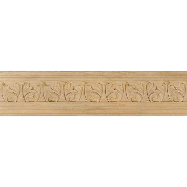 MLD 171004 2-3/8 in. x 2-1/8 in. x 94-1/2 in. Alder Acanthus Leaf Carved Wood Moulding