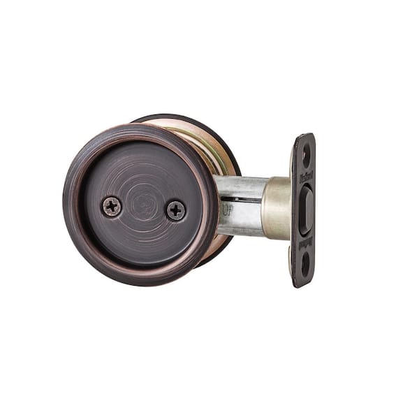 334 Passage Venetian Bronze Round Pocket Door Lock