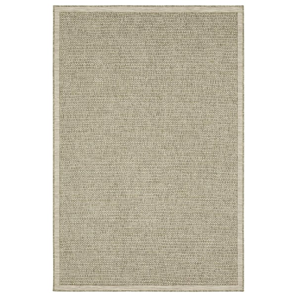 Thrasher Beige 3 ft. x 5 ft. Border Solid Polypropylene Indoor/Outdoor Area Rug