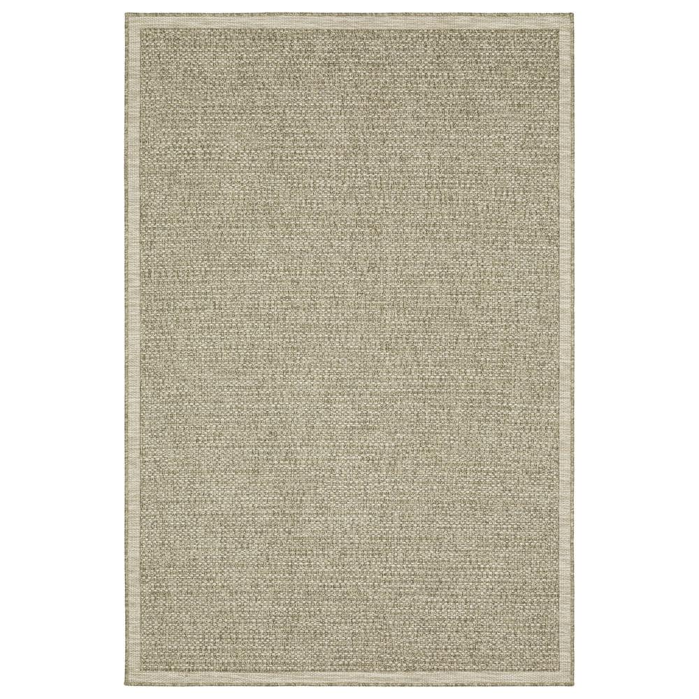 Thrasher Beige 8 ft. x 10 ft. Border Solid Polypropylene Indoor/Outdoor Area Rug price history on PriceWatchPro