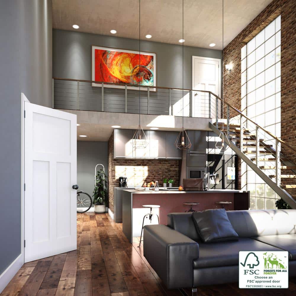 80" x 30" White Primed 5-Panel Solid Pine Interior Door