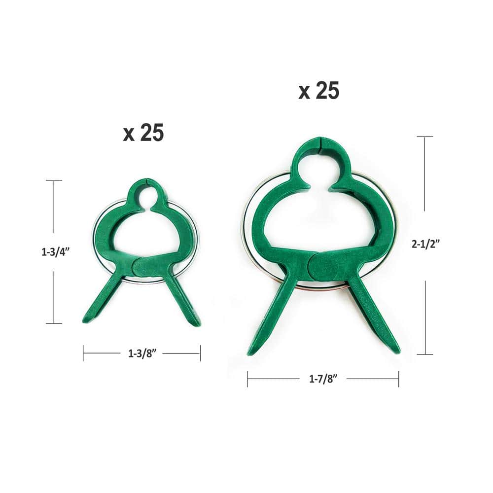 Green Plastic Plant Support Clips (50-Pack)