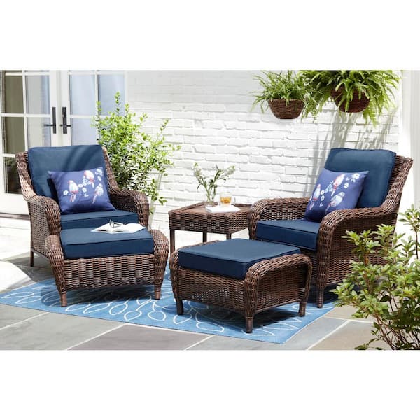 Wicker Chair Set With Ottoman Off 52, Outdoor Patio Set With Ottoman