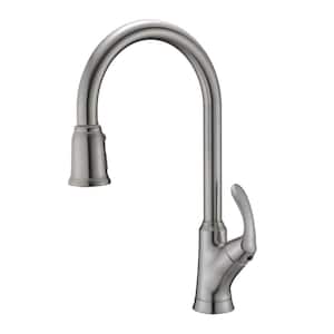 Stilleto Single-Handle Pull-Down Sprayer Kitchen Faucet with Accessories in Rust and Spot Resist in Brushed Nickel