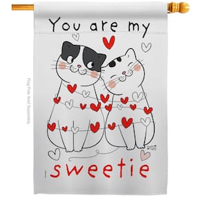 28 in. x 40 in. My Sweetie Kitten Spring House Flag Double-Sided Decorative Vertical Flags