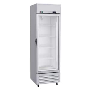 25 in. 11.6 cu. Ft. Auto/Cycle Defrost Upright Freezer Glass Door Commercial Reach in Stainless
