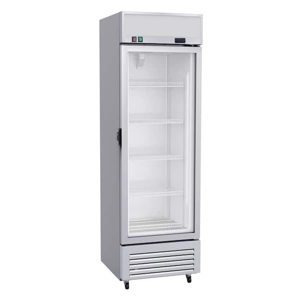 Premium LEVELLA 25 in. 11.6 cu. Ft. Auto/Cycle Defrost Upright Freezer Glass Door Commercial Reach in Stainless